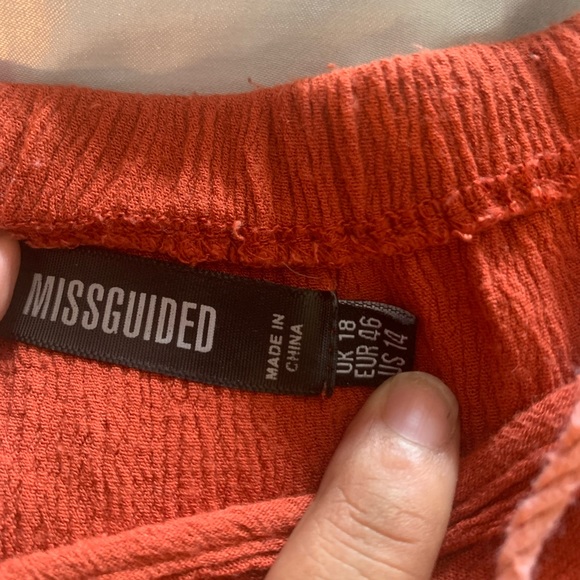 Size US14 Missguided off the shoulder orange dress - Picture 2 of 2